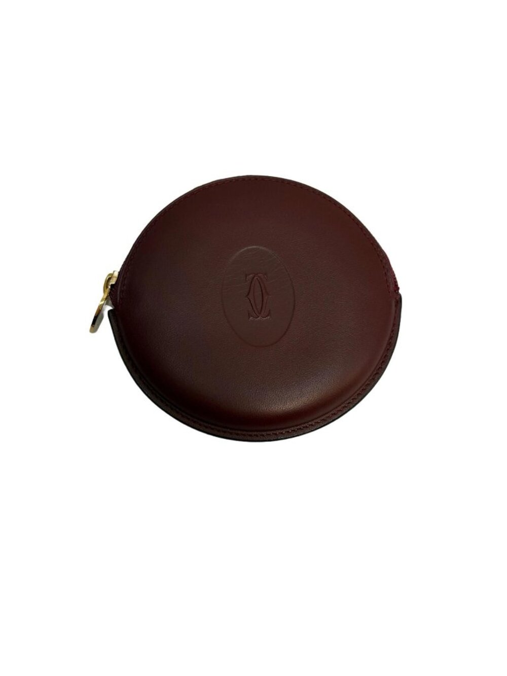 Cartier Must Line Round Coin Purse Bordeaux Leather